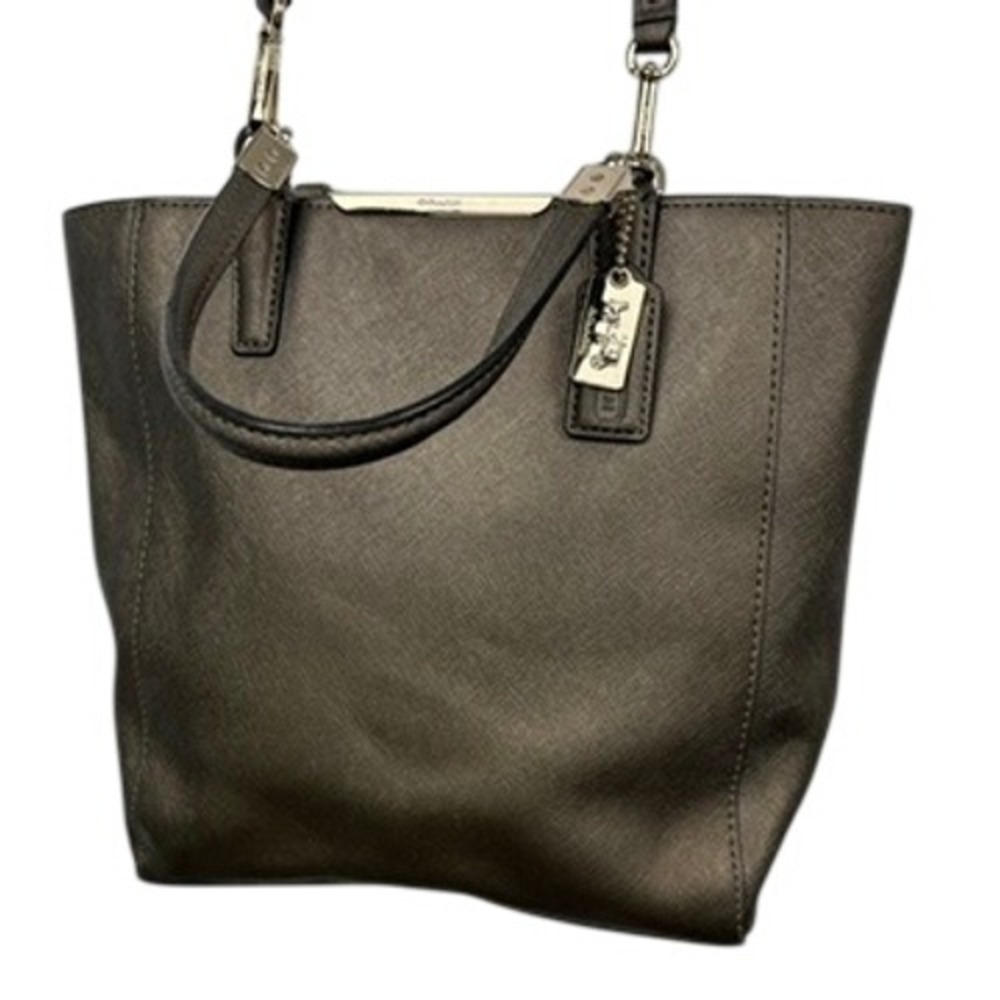 Coach Factory Bronze Metallic Saffiano Leather Tote Satchel Crossbody Bag‎
